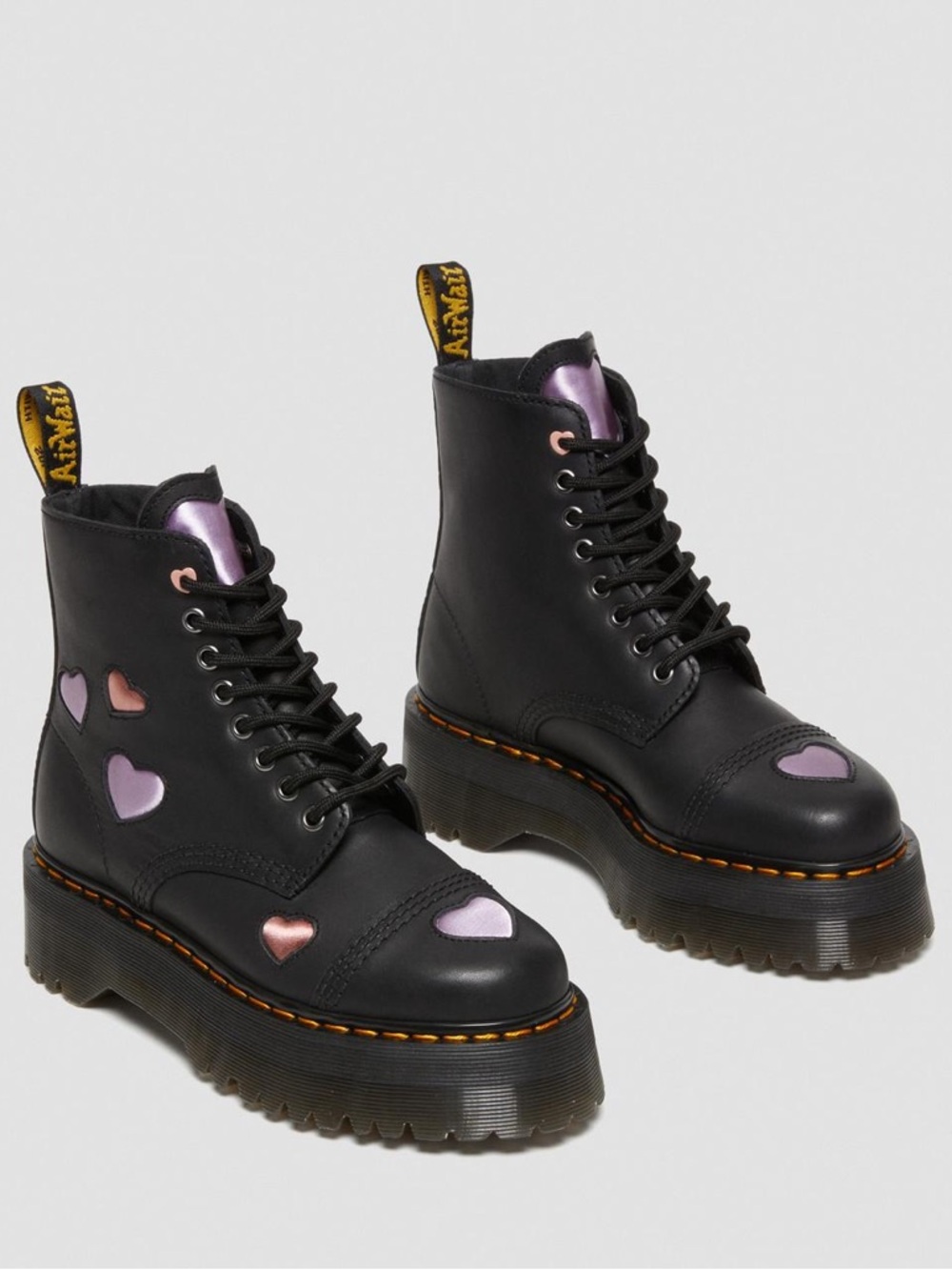 Dr. Martens SINCLAIR LEATHER HEART PLATFORM BOOTS 6M/7W DS NB